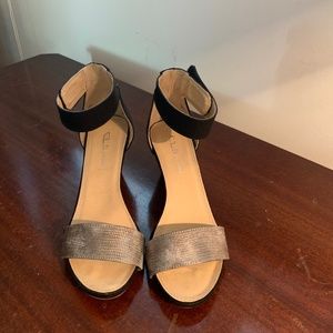 Black and silver sandals